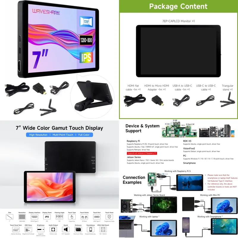 Raspberry Pi - for Aismartlink Waveshare 7 Inch 1280x800