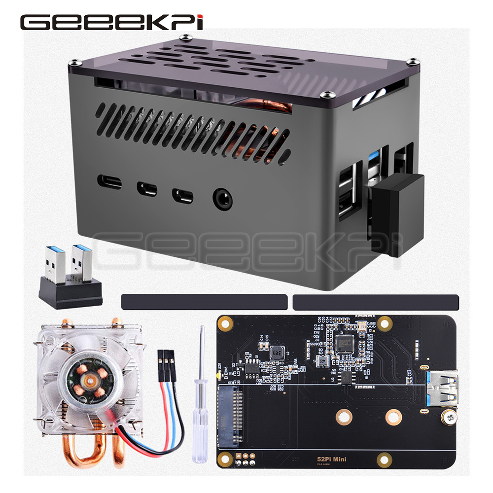 Pi Cooler - GeeekPi Aluminum Brick Case Black Shell
